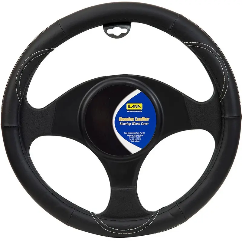 Ilana Steering Wheel Cover Leather Grip Black - 22/Leaswcbla (Pickup Only) 1