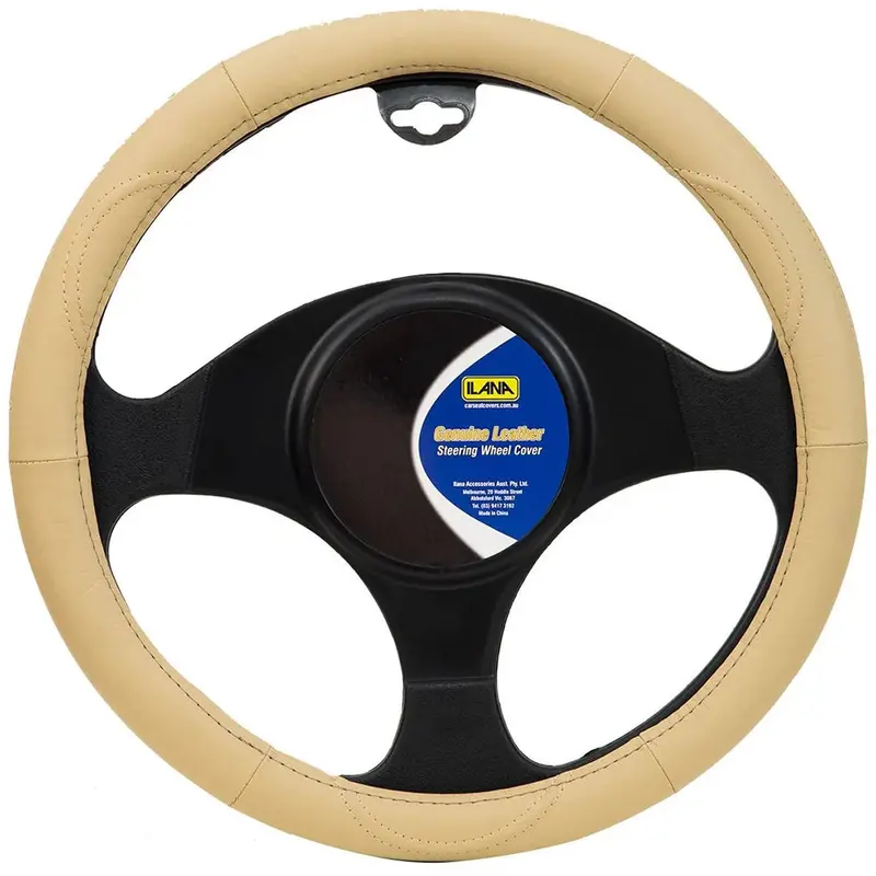 Ilana Steering Wheel Cover Leather Grip Mocha - 22/Leaswcmoc (Pickup Only) 1