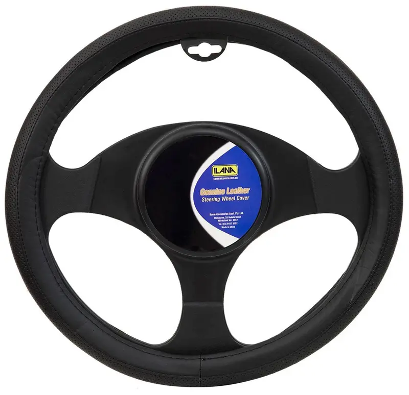 Ilana Steering Wheel Cover Oxford Leather Black - 22/Oxflswcbla (Pickup Only) 1