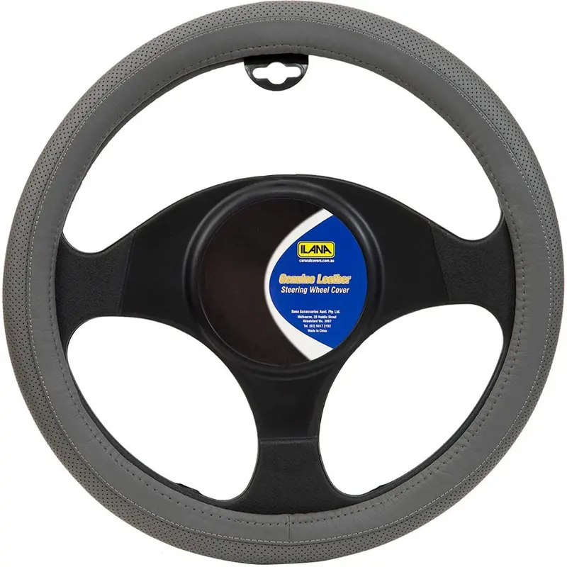 Ilana Steering Wheel Cover Oxford Leather Grey - 22/Oxflswcgre (Pickup Only) 1