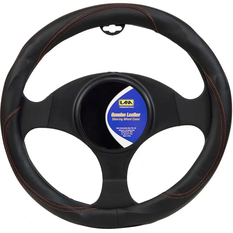 Ilana Steering Wheel Cover Super Leather Black - 22/Suplswcbla (Pickup Only) 1