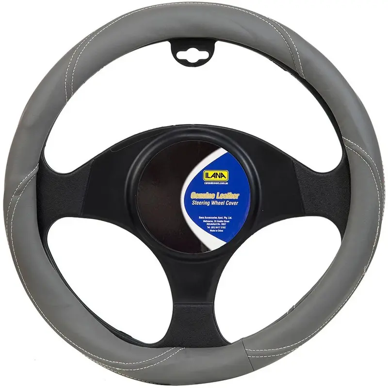 Ilana Steering Wheel Cover Super Leather Grey - 22/Suplswcgre (Pickup Only) 1
