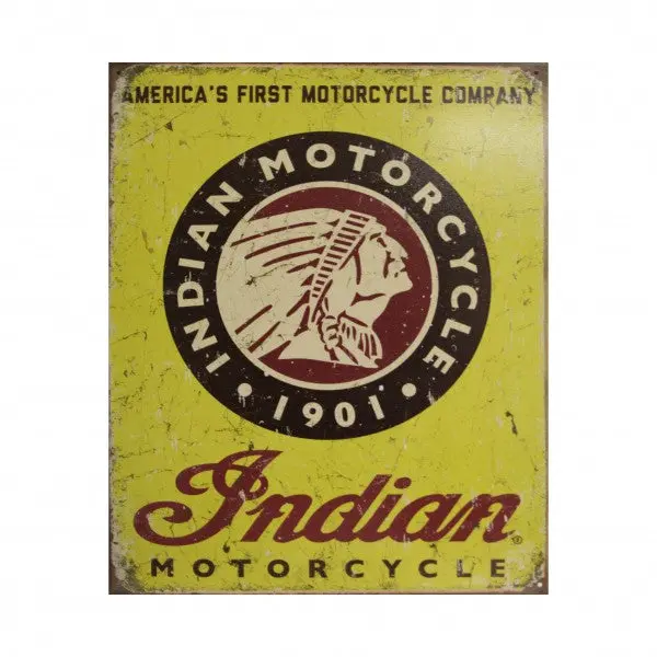 Indian Motorcycles Since 1901 Americas First Motorcycle Metal Sign 32Cm X 41Cm - Msi1934 1