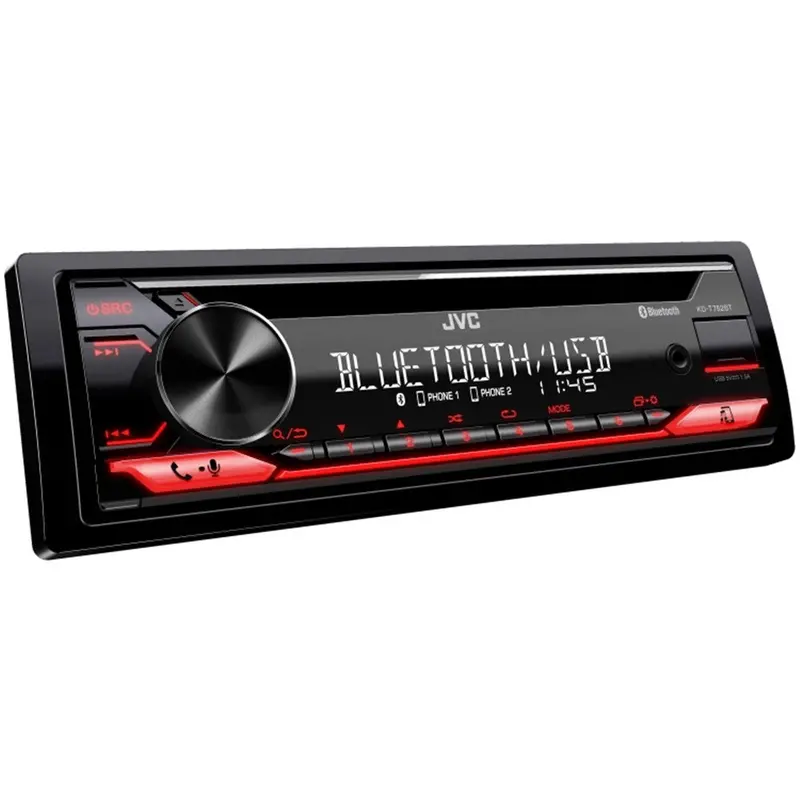 Jvc Kd-T752bt Single Din Cd, Bluetooth And Usb Digital Media Receiver Head Unit 1