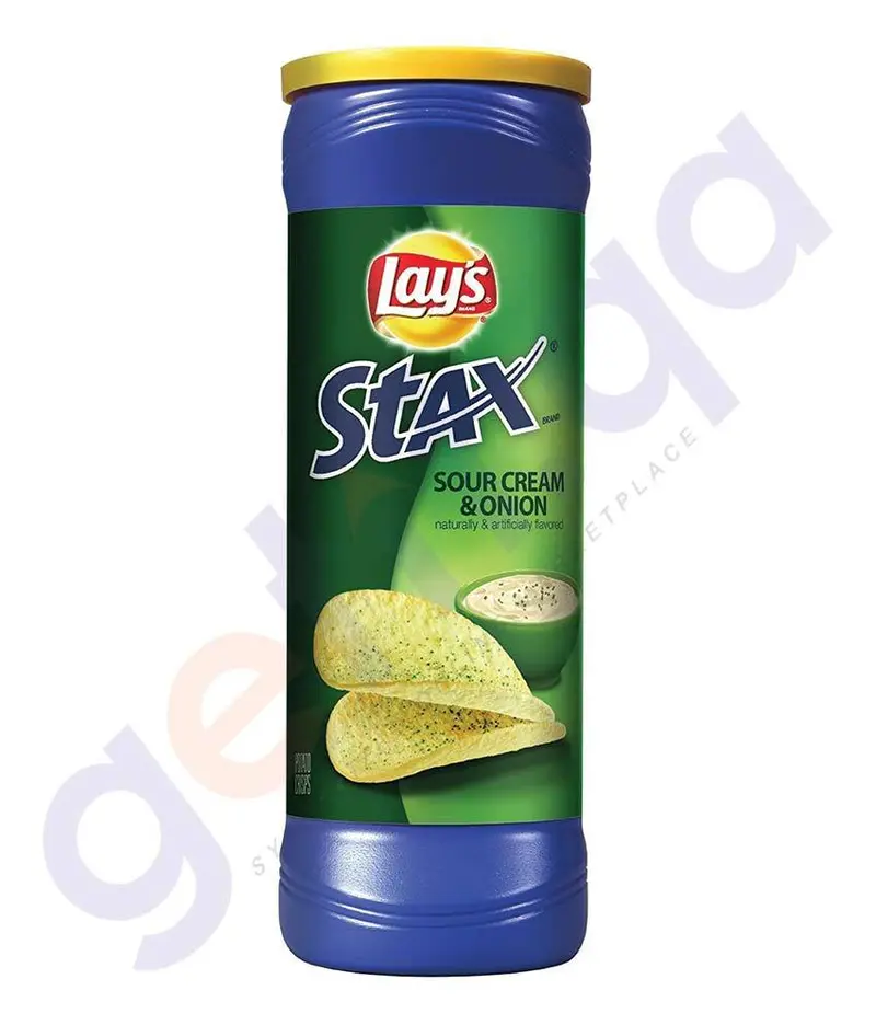 Lays Stax Potato Crisps Sour Cream & Onion 5.5 Oz (155Gm) 1
