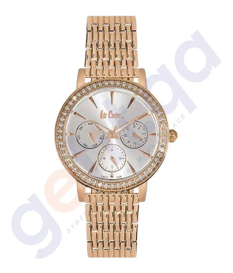Lee Cooper Women's Watch Analog Display Silver Dial Rose Gold Super Metal Bracelet - Lc06375.430 1