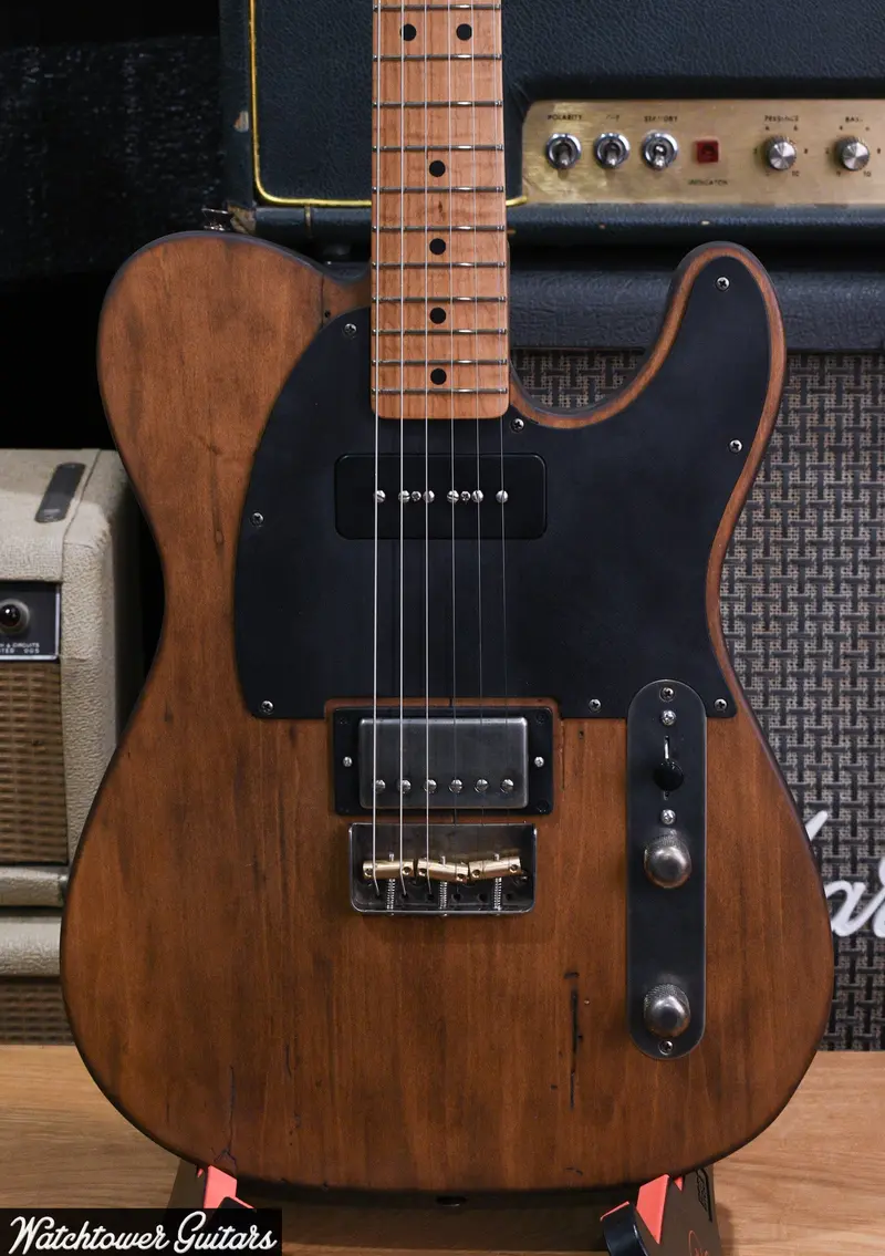 Lsl Instruments Bad Bone 290 Reclaimed Pine Oil Finish Med Aged "Crocodile" 1