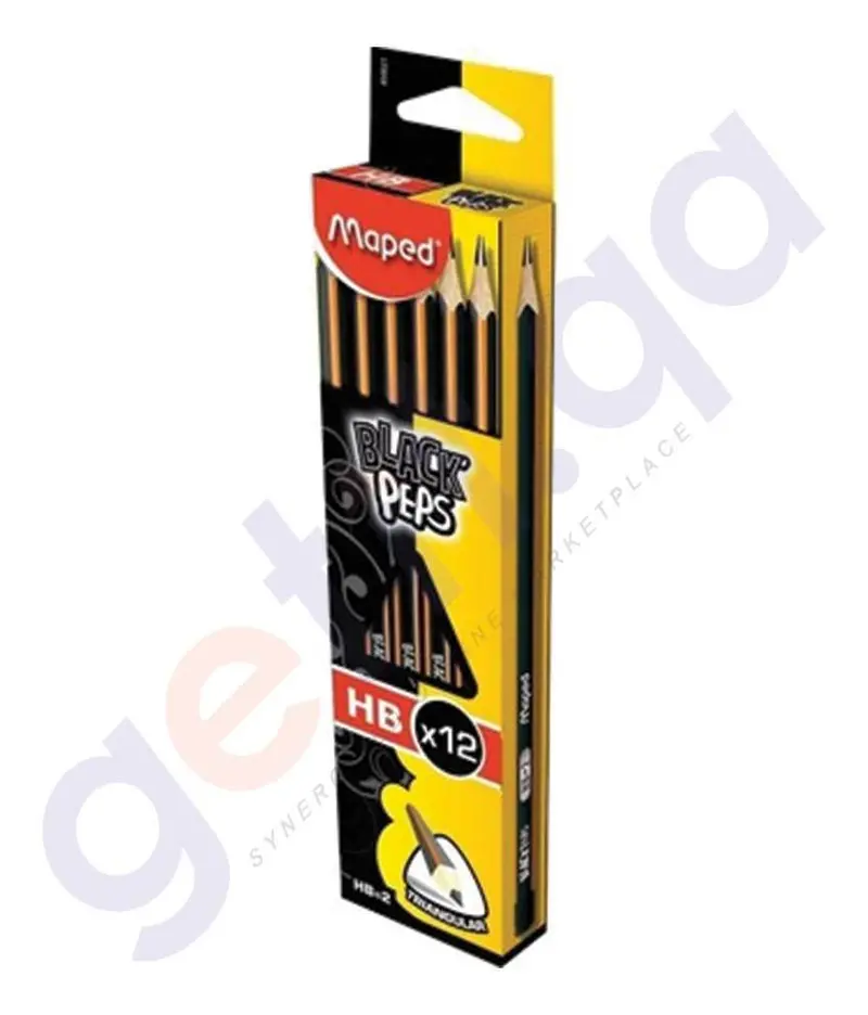 Maped Black Peps 12X Hb Pencil Box Pack Of 12 - Md-850021 1