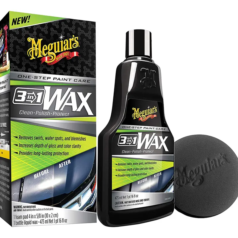 Meguiar's G191016 3-In-1 Liquid Wax Kit (Bottle And Foam Applicator Pad), 16 Oz 1