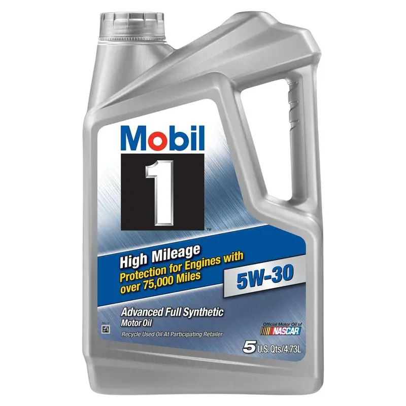 Mobil 1 120769 5W-30 High Mileage Oil 75000 Miles (5 Quart) 1