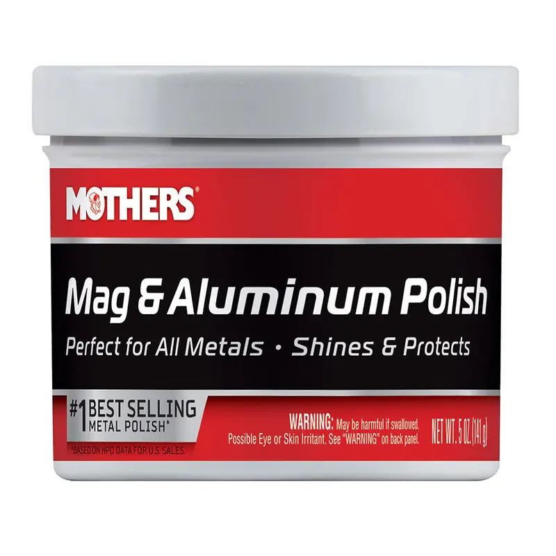 Mothers 05100 Mag & Aluminum Polish, 5 Oz. Brilliant Shine, Easy To Use, For All Uncoated & Unplated Metals Including Aluminum Wheels, Stainless Steel 1