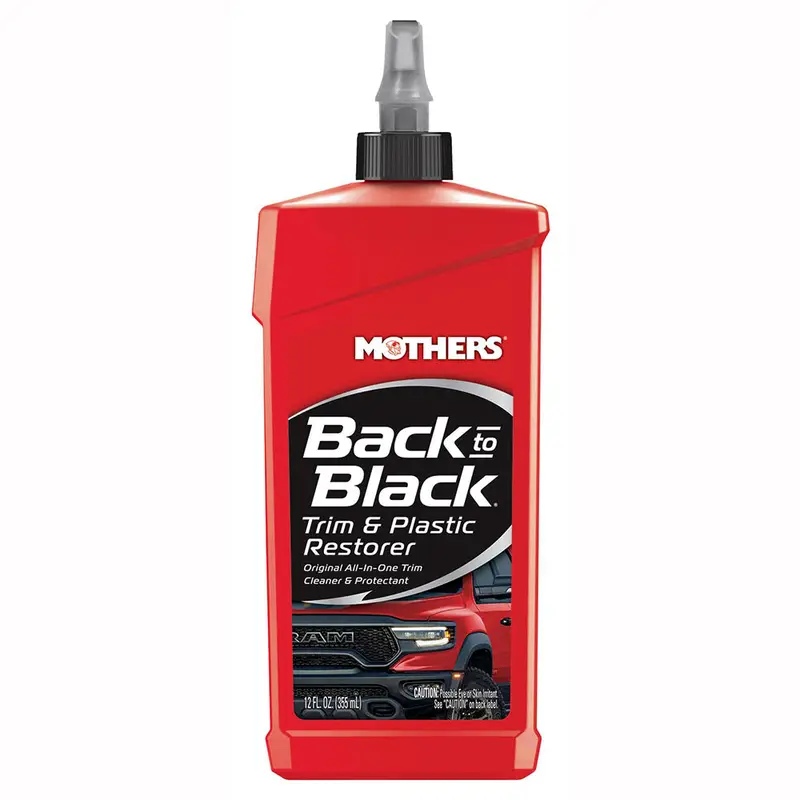Mothers 06112 Back-To-Black Trim & Plastic Restorer, 12 Oz. — Removes Oxidation, Dirt & Wax Residue – Restores Faded Trim & Provides Long-Lasting Protection 1