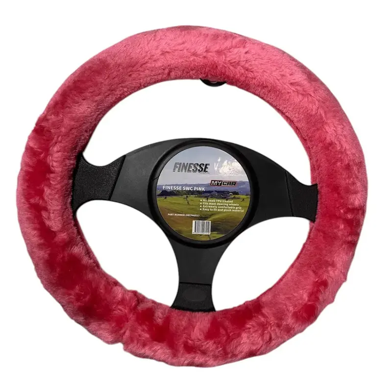 Mycar Finesse Steering Wheel Cover Pink - Swcfaux17 1