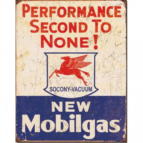 New Mobilgas Performance 2Nd To None Metal Sign Reproduction 32Cm X 41Cm - Msi1725 1