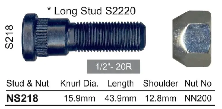 Nice Wheel Stud & Nut Set - Ns218 1
