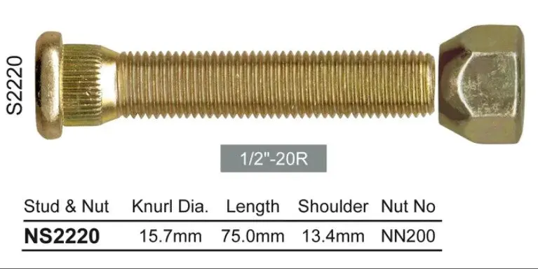 Nice Wheel Stud & Nut Set - Ns2220 1