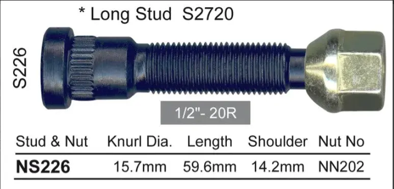 Nice Wheel Stud & Nut Set - Ns226 1