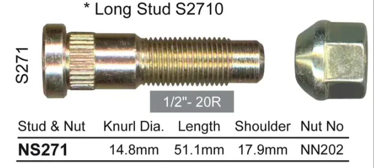 Nice Wheel Stud & Nut Set - Ns271 1