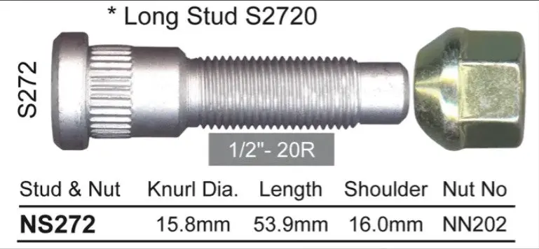 Nice Wheel Stud & Nut Set - Ns272 1