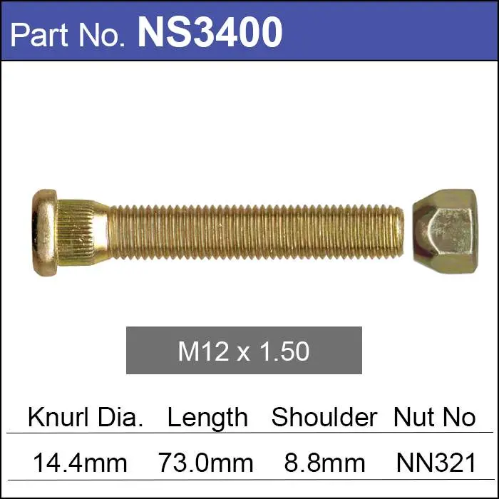 Nice Wheel Stud & Nut Set - Ns3400 1