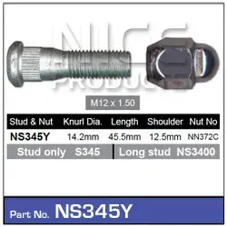 Nice Wheel Stud & Nut Set - Ns345y 1