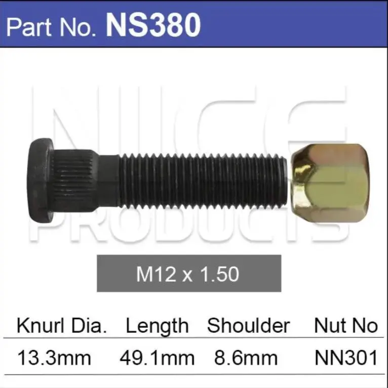 Nice Wheel Stud & Nut Set - Ns380 1