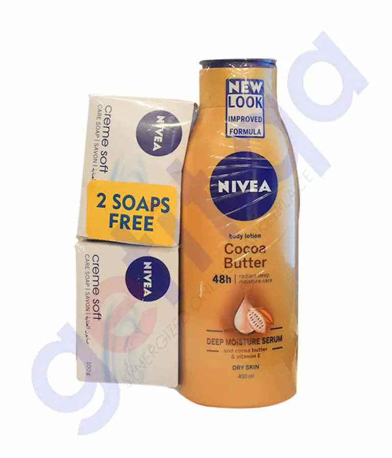 Nivea  Body Lotion + Nivea 2 Soaps Free 2