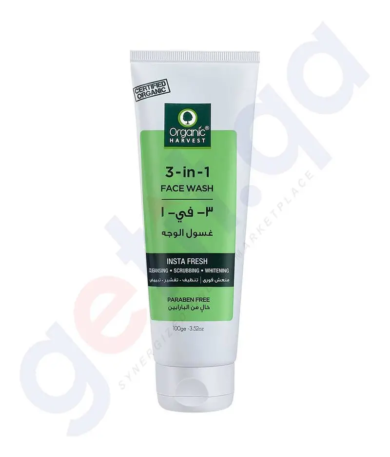 Organic Harvest 3 In 1 Face Wash 100Gm 1