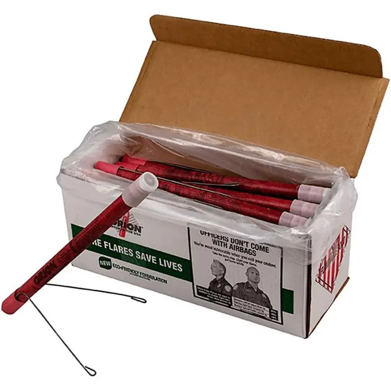 Orion 1240 Road Safety Flare (36 Pack), Waxed, For Highway & Roadside Safety (20 Minute, With Stand) 1