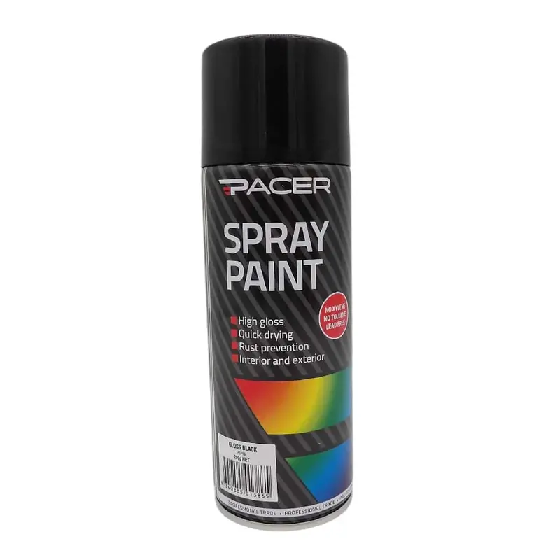 Pacer Spray Paint - Gloss Black 250Gm - Psp39 1
