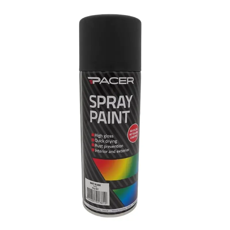 Pacer Spray Paint - Matt Black 250Gm - Psp04 1