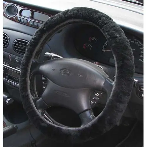 Pccovers 38Cm Steering Wheel Cover - Sheepskin - Black - Rg2449bk (Pickup Only) 1