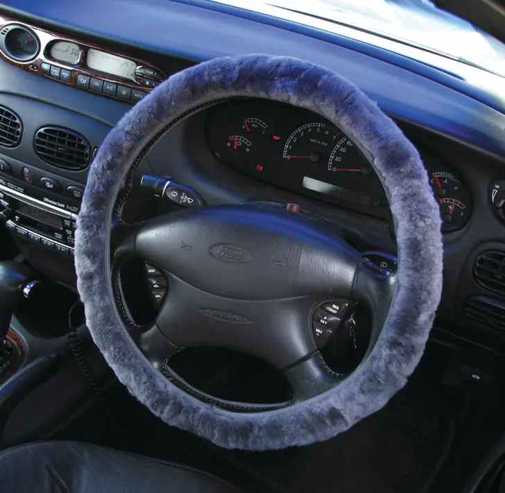Pccovers 38Cm Steering Wheel Cover - Sheepskin - Charcoal - Rg2449ch (Pickup Only) 1