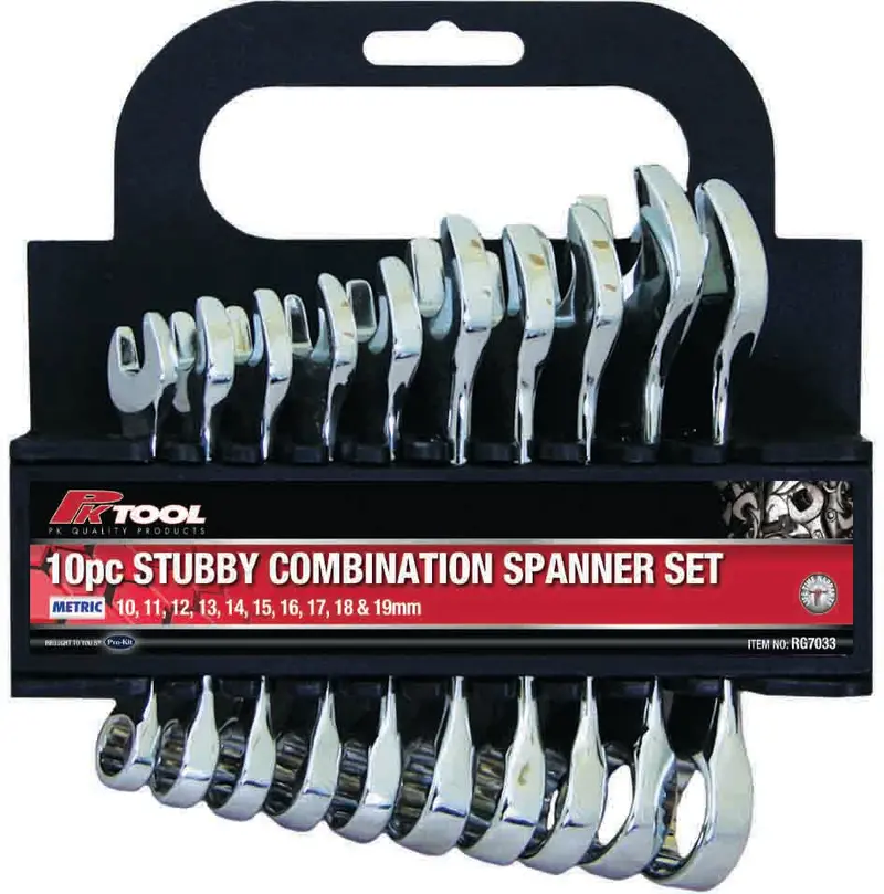 Pktool 10Pc Combination Stubby Metric Spanner Set - Rg7033 (Pickup Only) 1