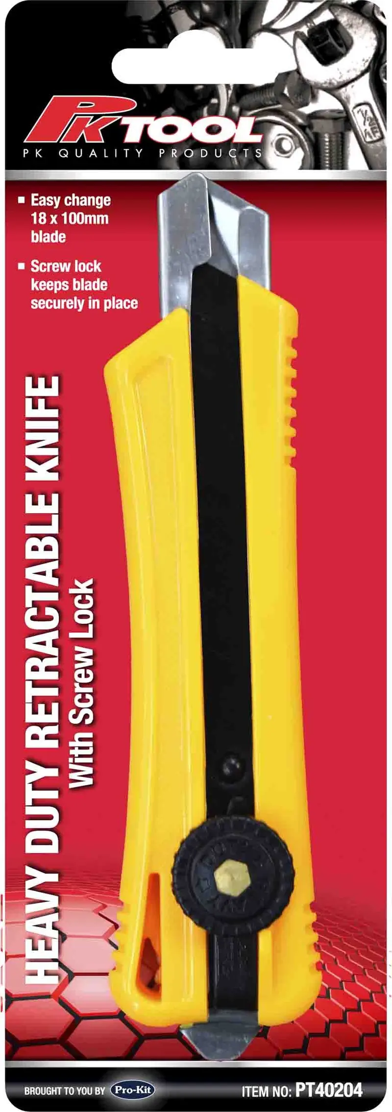 Pktool 18Mm Blade Heavy Duty Retractable Slide Knife With Locking Knob - Pt40204 (Pickup Only) 1