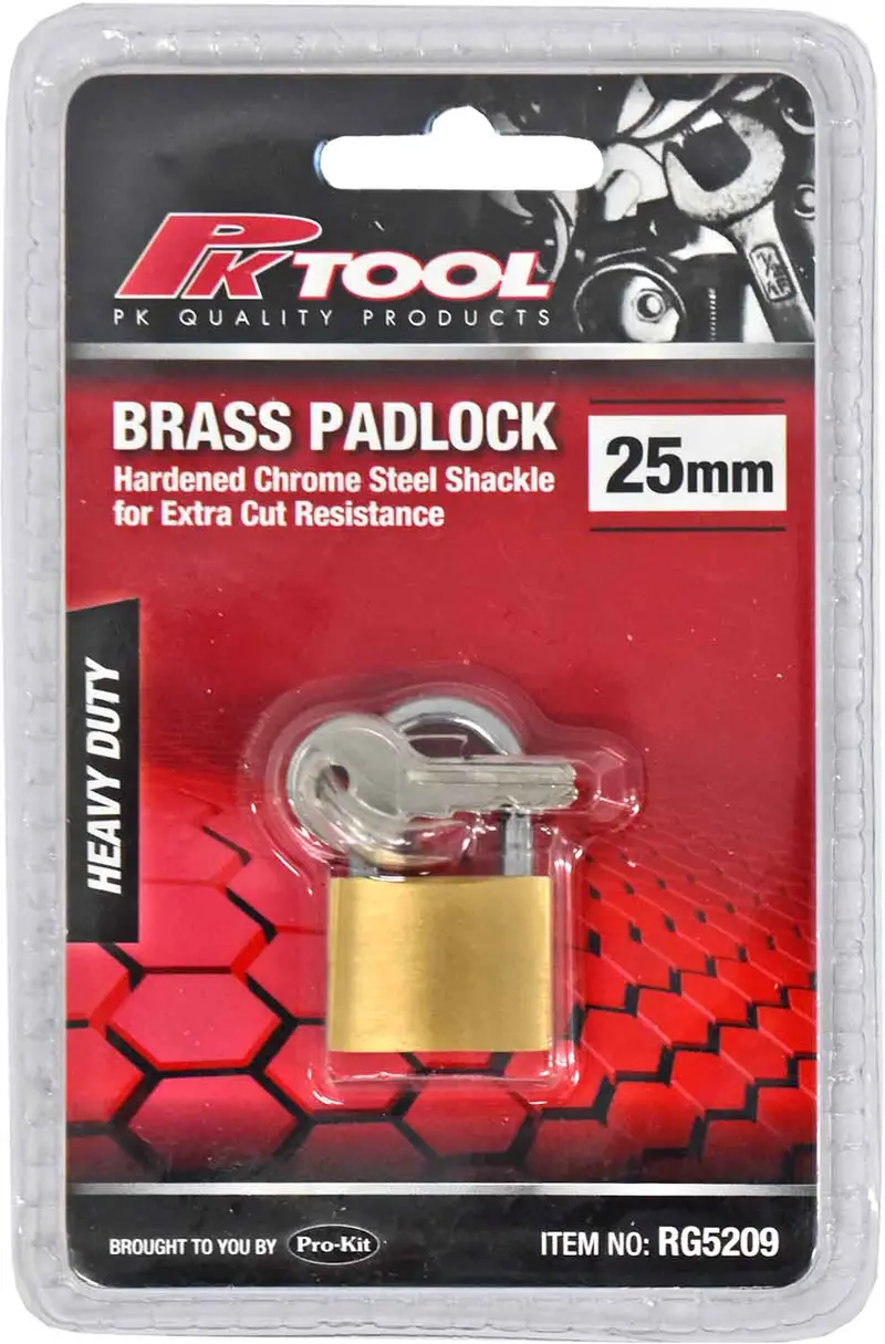 Pktool 25Mm Heavy Duty Brass Padlock - Rg5209 (Pickup Only) 1
