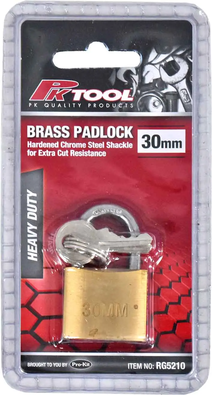 Pktool 30Mm Heavy Duty Brass Padlock - Rg5210 (Pickup Only) 1