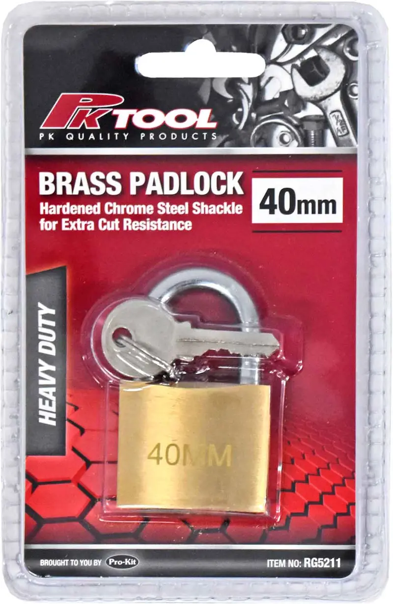 Pktool 40Mm Heavy Duty Brass Padlock - Rg5211 (Pickup Only) 1