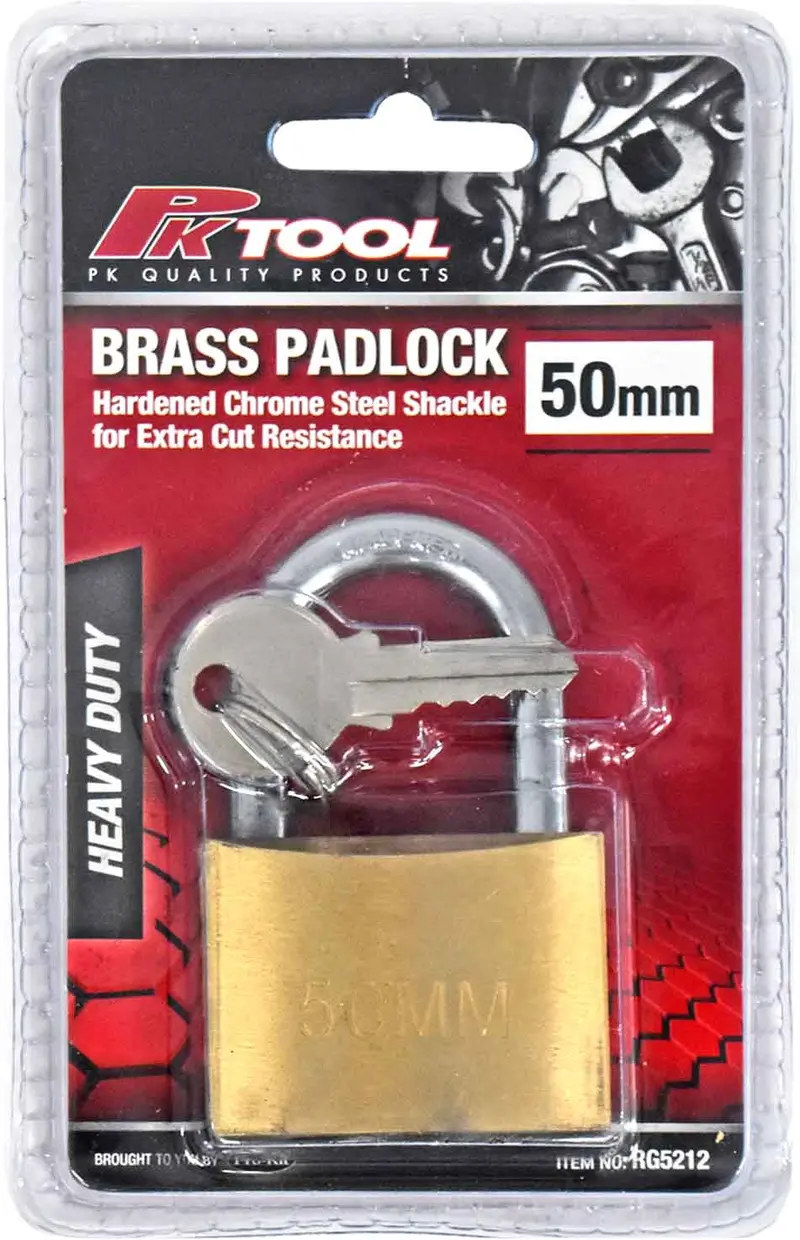 Pktool 50Mm Heavy Duty Brass Padlock - Rg5212 (Pickup Only) 1