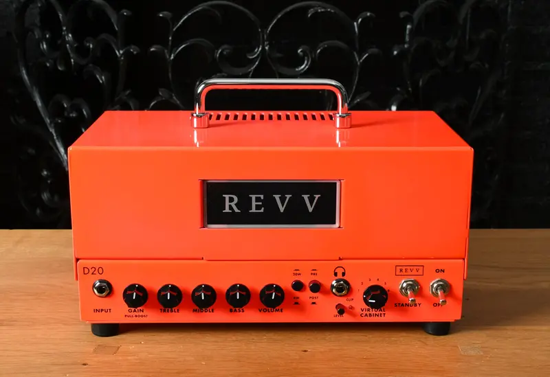 Revv D20 20/4 Watt Guitar Head W/Two Notes Torpedo Embedded-Custom Color Shocking Red! Display Model 1
