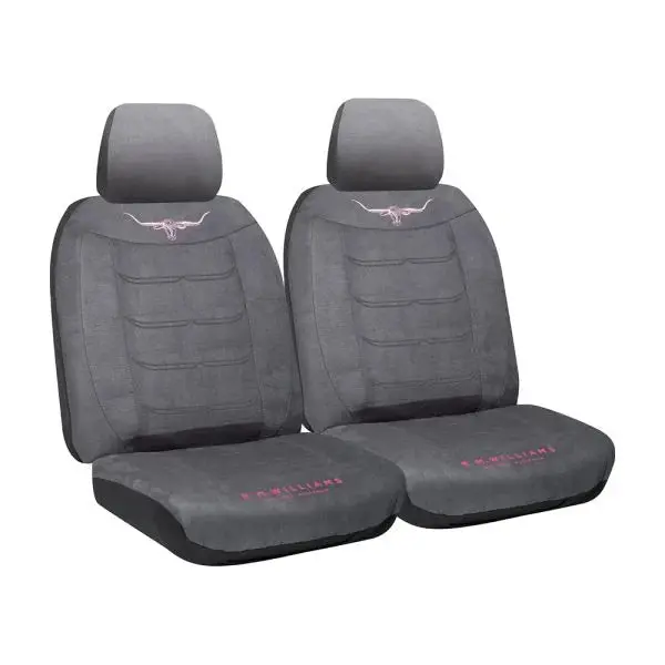 Rm Williams Suede Velour Seat Covers Jillaroo Grey / Pink Size 30 - Vlrmwjbx-Gry30 1