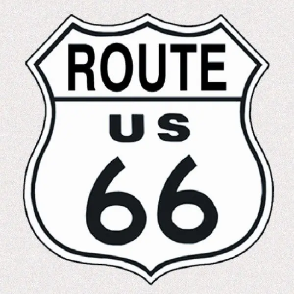 Route 66 Shield Cut To Shape Embossed Metal Sign Reproduction 28Cm X 28Cm - Msi679 1