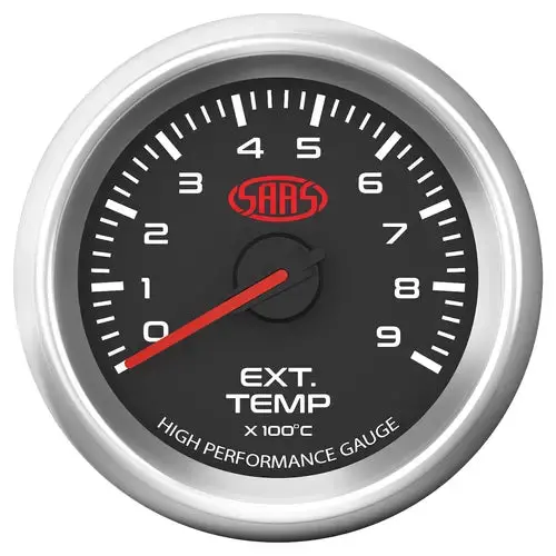 Saas Exhaust Temp Gauge 0°-900° 52Mm Muscle Series 3 Black 12V - Sg32240 1
