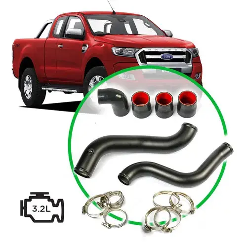 Saas Ford Ranger/Mazda Bt50 3.2L Intercooler Black Alloy Pipe Full Kit 2011 - 2022 - Sah2101b-Kit 1