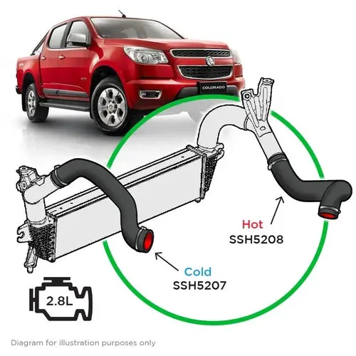 Saas Holden Colorado Rg 2.8L 132Kw 2012 - 2013 Ctdi Silicone Intercooler Pipe Kit - Ssh5207-Kit  (Bulky Item - Freight Applies) 1