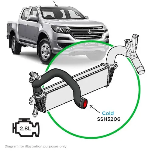Saas Holden Colorado Rg 2.8L My15 147Kw Ctdi Silicone Intercooler Cold Pipe - Ssh5206 1