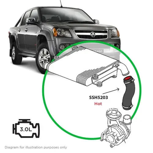 Saas Holden Rodeo Rc Colorado 2010 - 2012 4Jj1 Intercooler Hot Side Silicone - Ssh5203 1