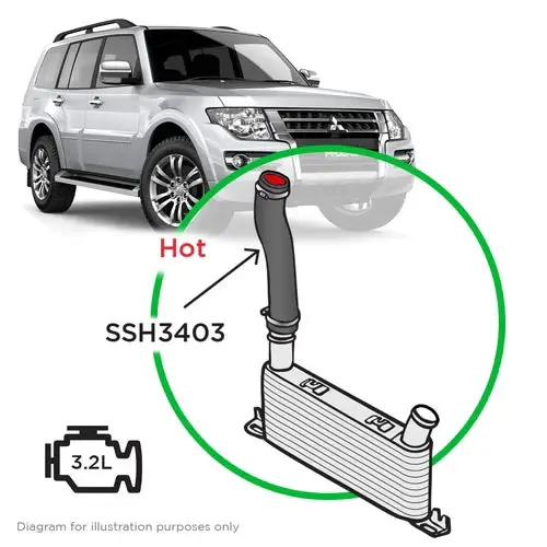 Saas Mitsubishi Pajero 3.2 Ns Nt Nx Nw 2006 - 2020 Intercooler Hot Side Small Silicone - Ssh3403 1
