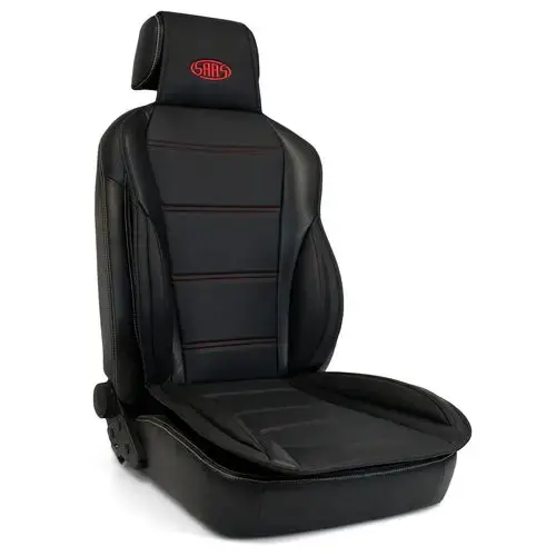 Saas Seat Sports Cushion Pu Black Large With Logo - Sc6012 1