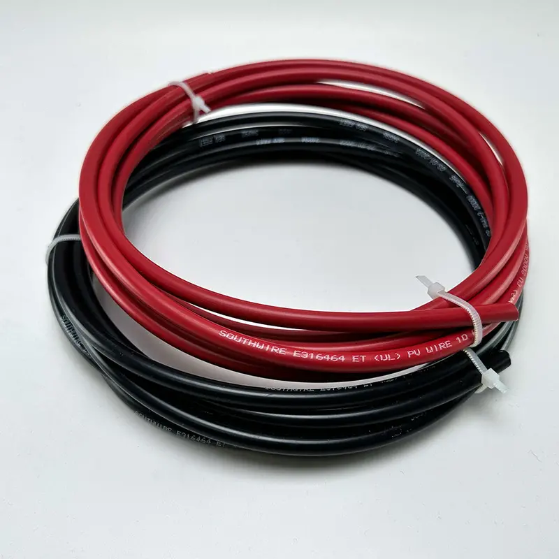 Southwire Commercial Grade (10Ft Red & 10Ft Black) Pure Copper 10Awg Solar Panel Wires, Solar Extension Cable 2000V (Made In Usa) 1